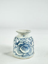 Antique Blue & White Orchid Patterned Jarlet