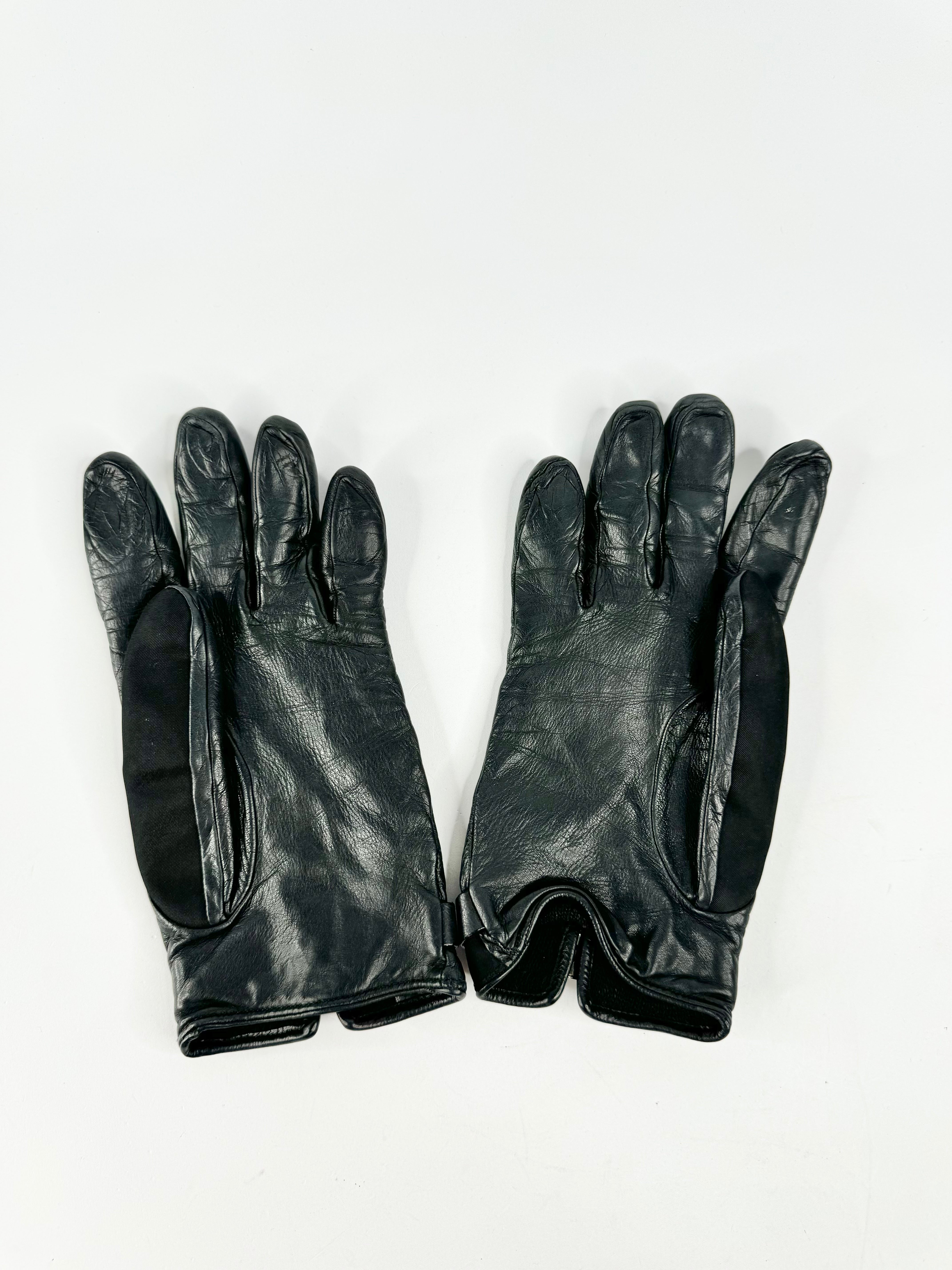 Prada Black Leather Gloves