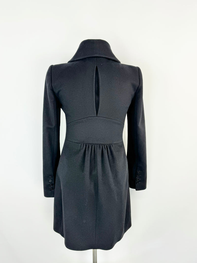 Patrizia Pepe Black Wool Blend Coat - AU8/10