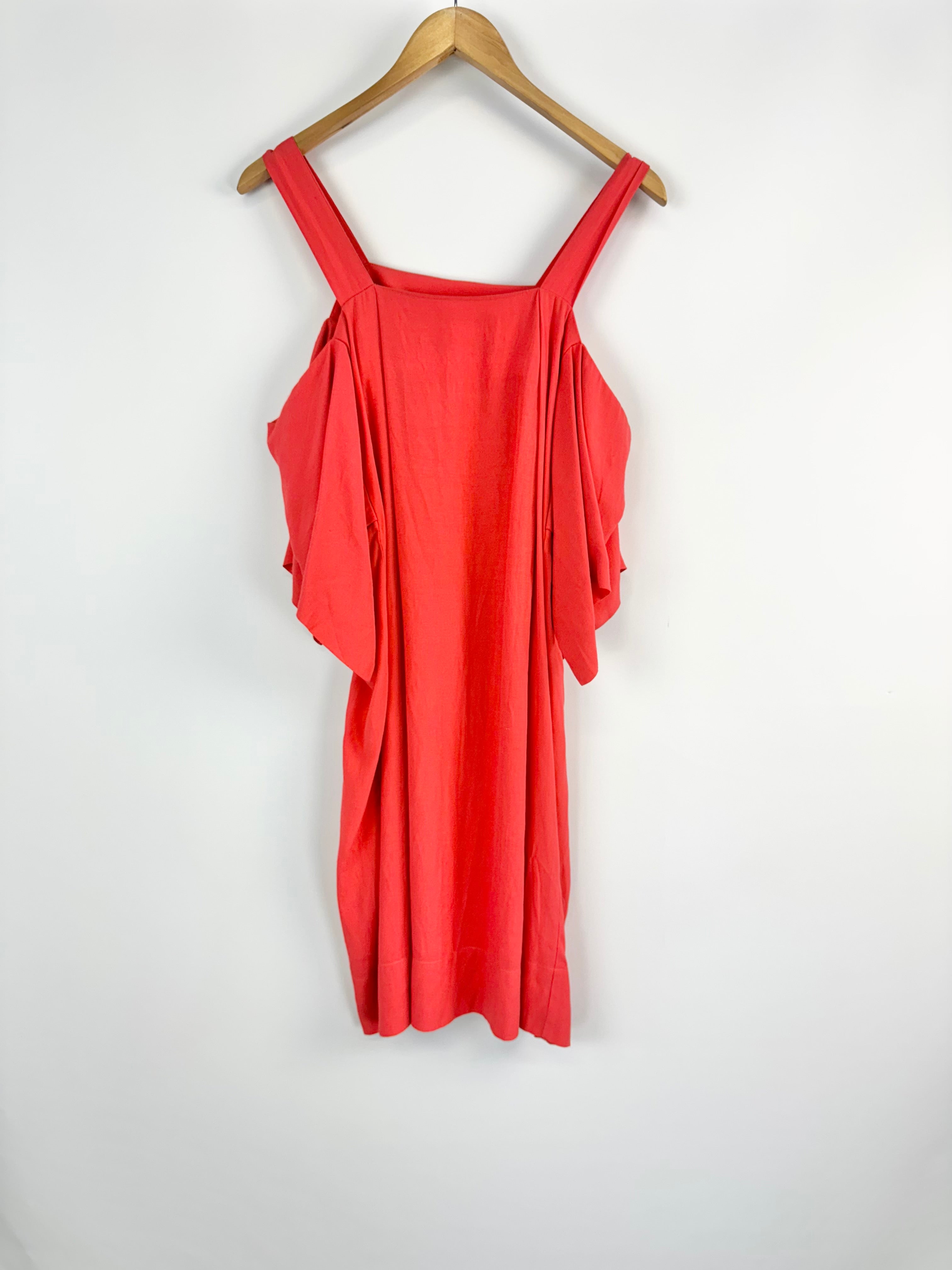 Obus Grapefruit Strap & Short Sleeve Knee-Length Dress - AU10/12