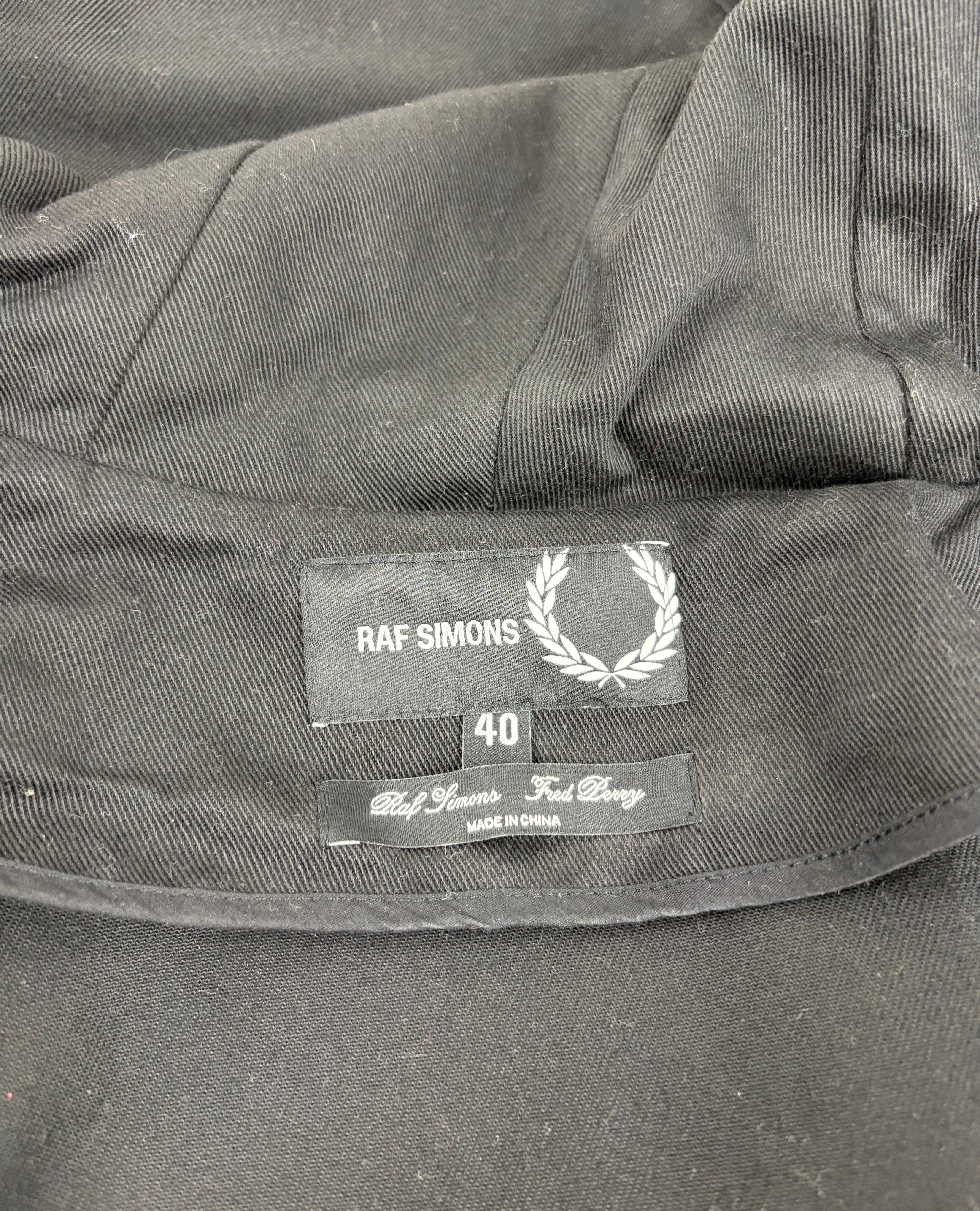 Raf Simons x Fred Perry Black Cotton Drawstring Coat - 40
