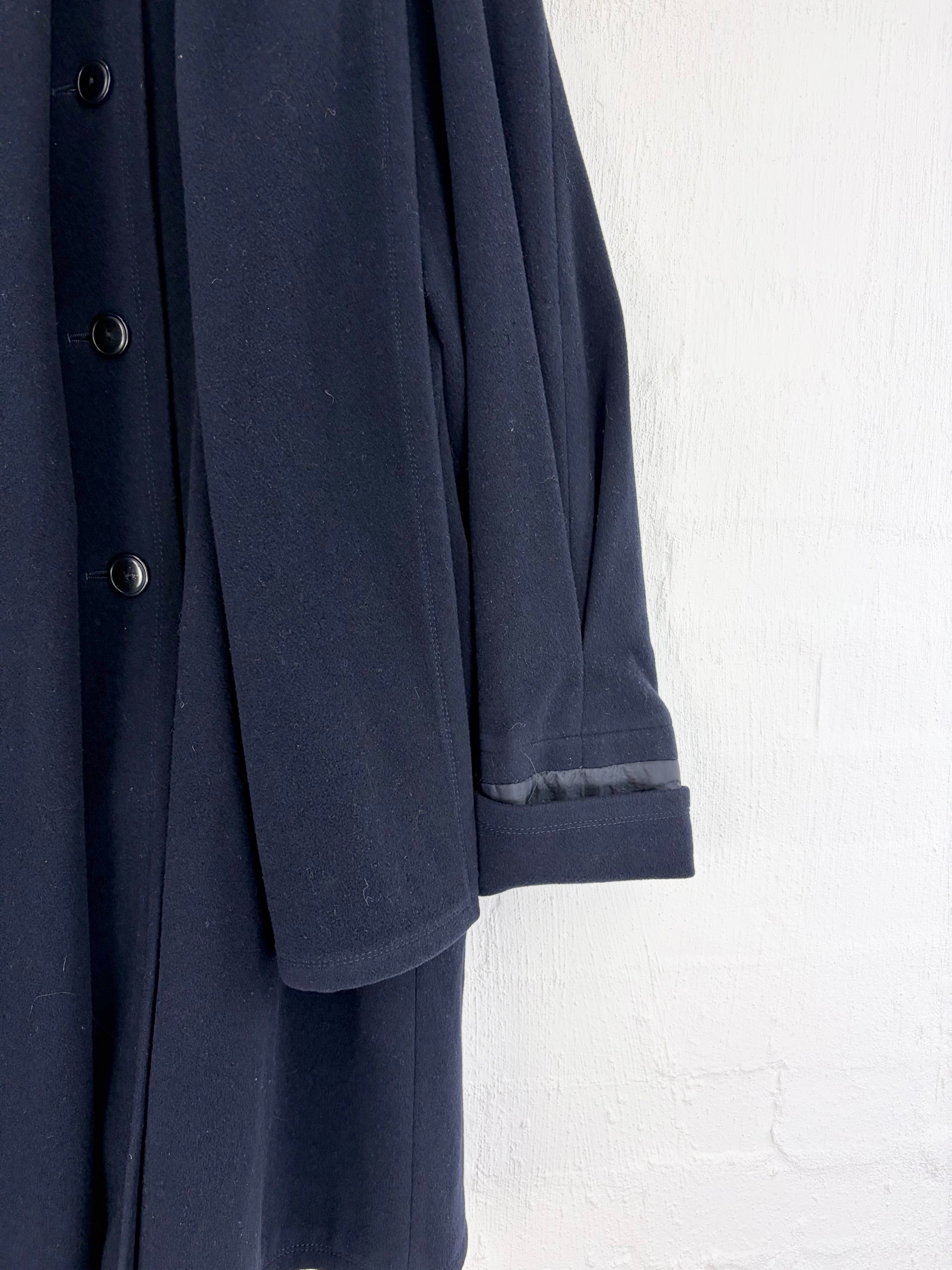 Vintage Louis Feraud Navy Wool & Cashmere Swing Coat - AU12