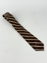 Vintage Givenchy Gentleman Chocolate Brown Striped Tie