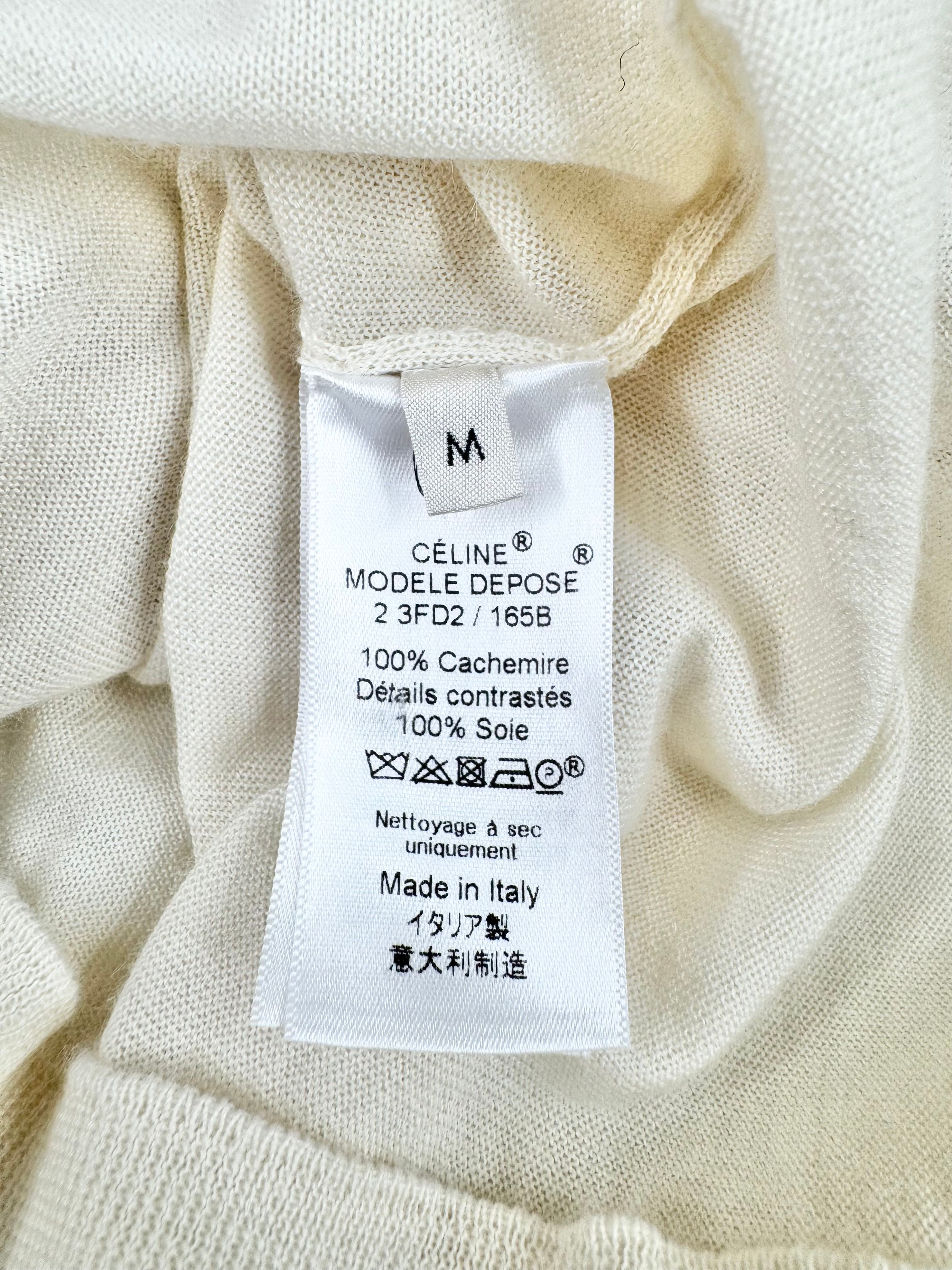 Céline Cream Cashmere X Roll Neck Sweater - AU10/12