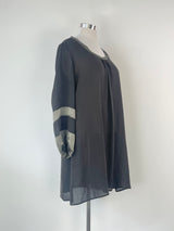 Louche Charcoal Silk Blouse - AU12