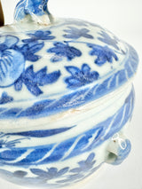 Antique Blue & White Fu Dog Ginger Jar