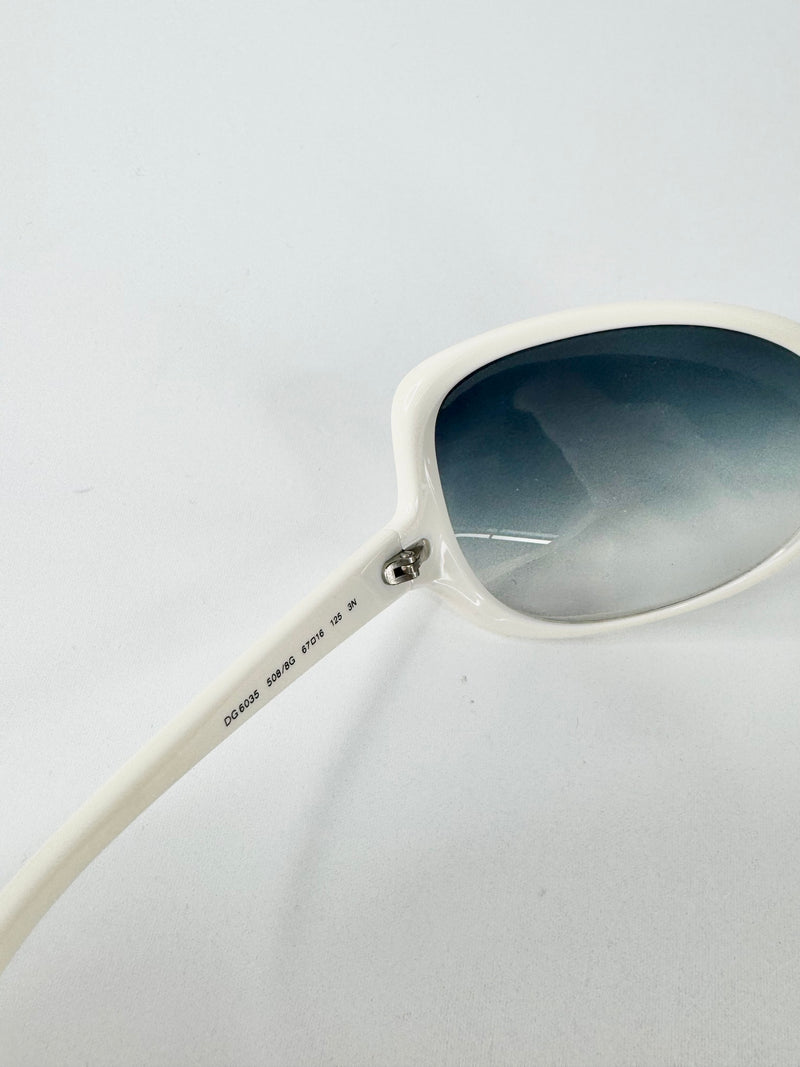 Dolce & Gabbana Cream Rectangle Sunglasses