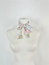 Oscar de la Renta Pastel Pink & Purple Long Silk Scarf