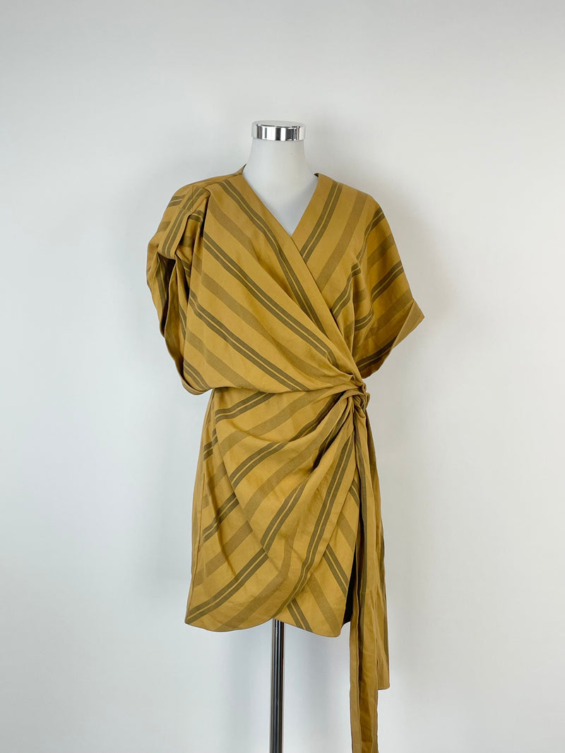 Significant Other Bronze Stripe 'Arcadia' Wrap Dress - AU10