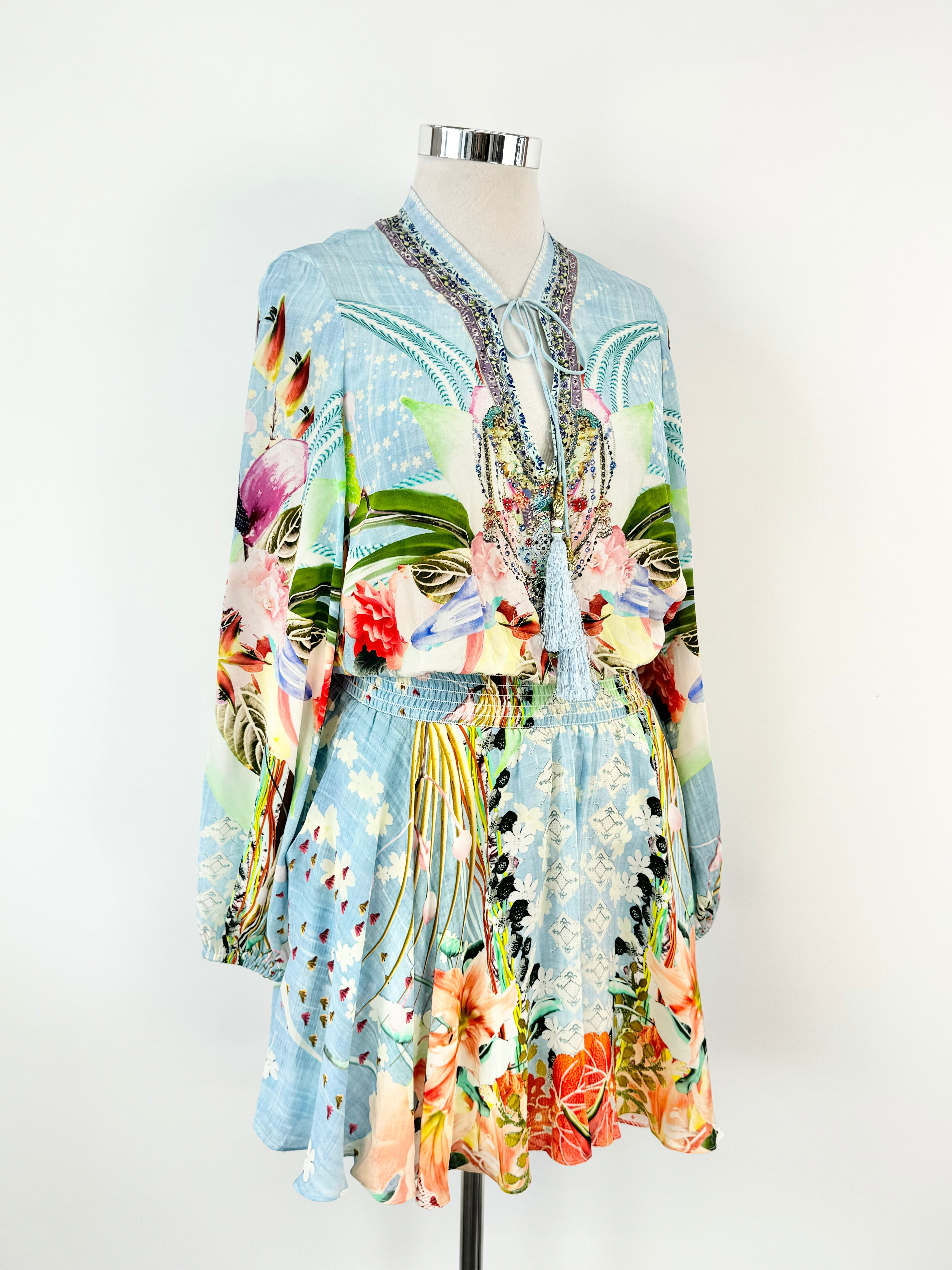 Camilla Blue Silk Dress - AU12