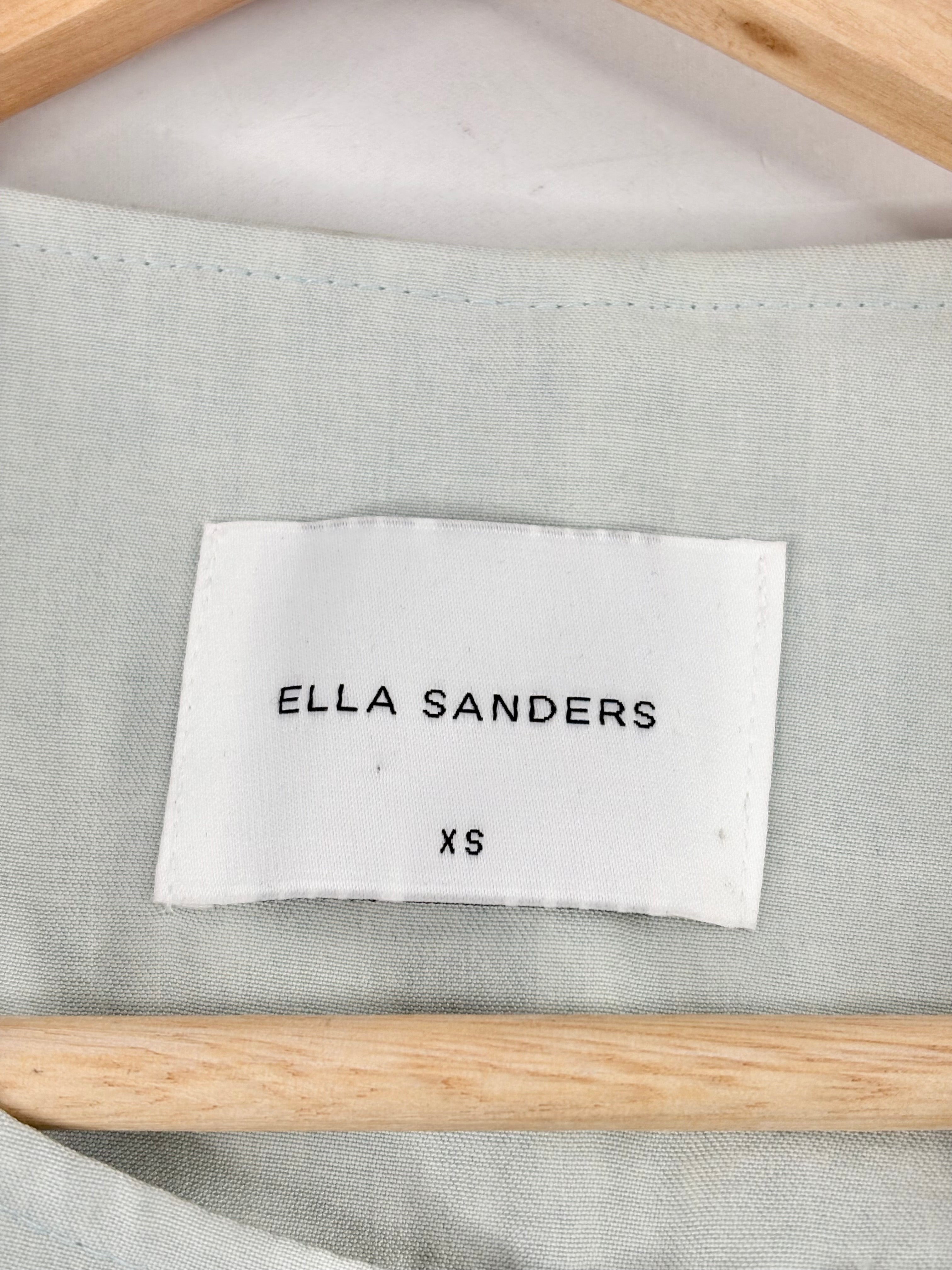 Ella Sanders Pale Sage Asymmetric-Button Up Summery Jacket - AU6/8