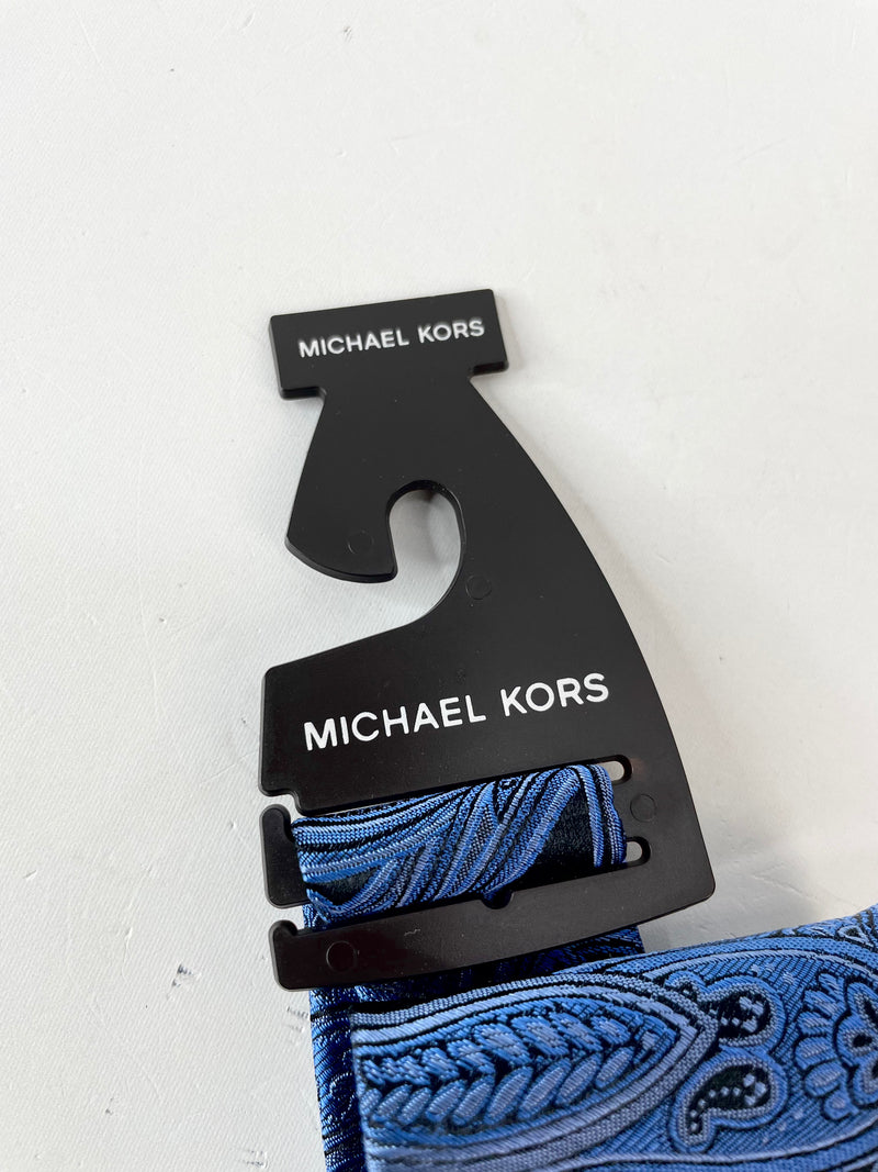 Michael By Michael Kors Navy & Black Paisley Silk Tie