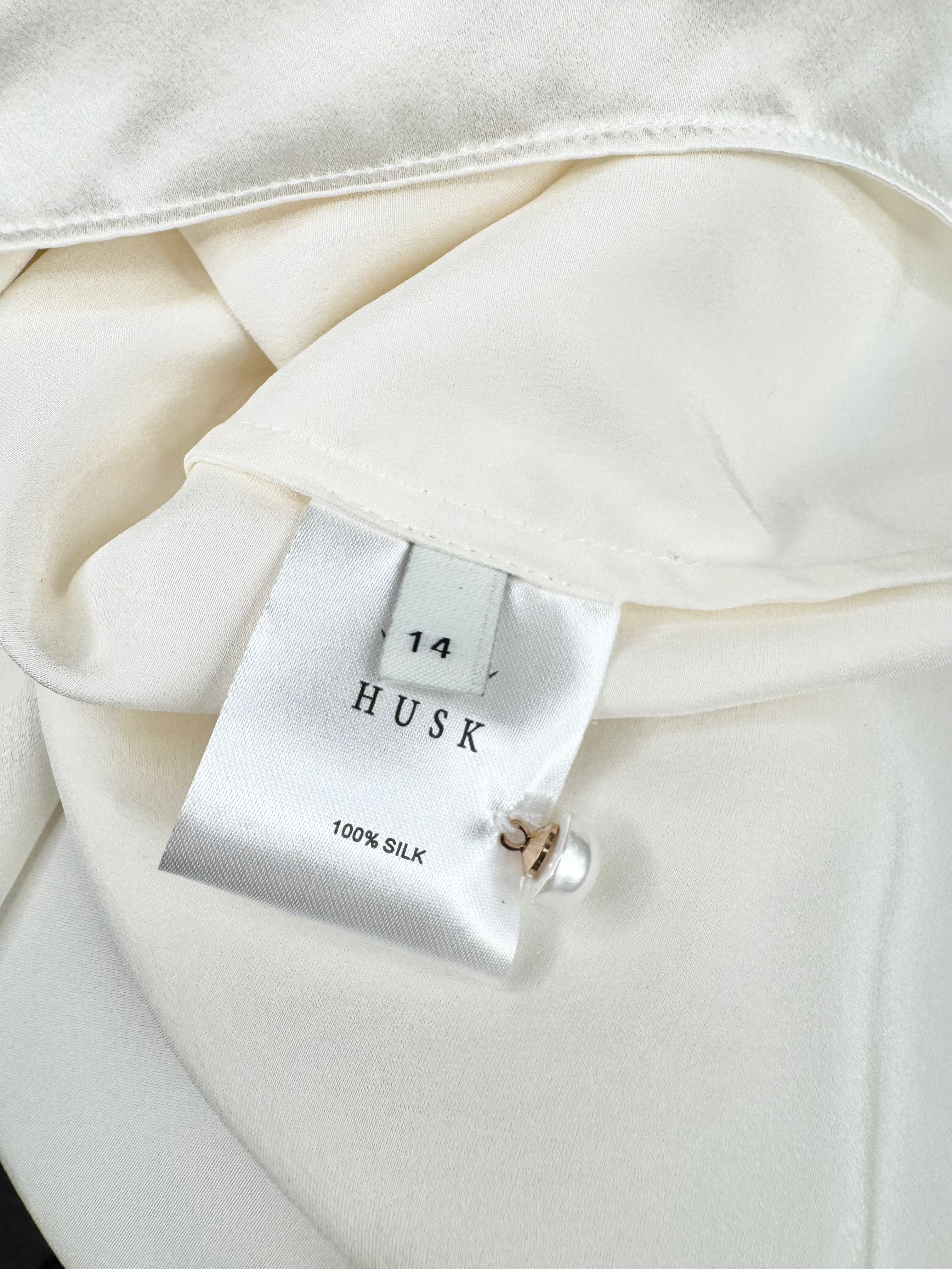 Husk Cream Silk 'Lili' Pussybow Blouse NWT - AU14