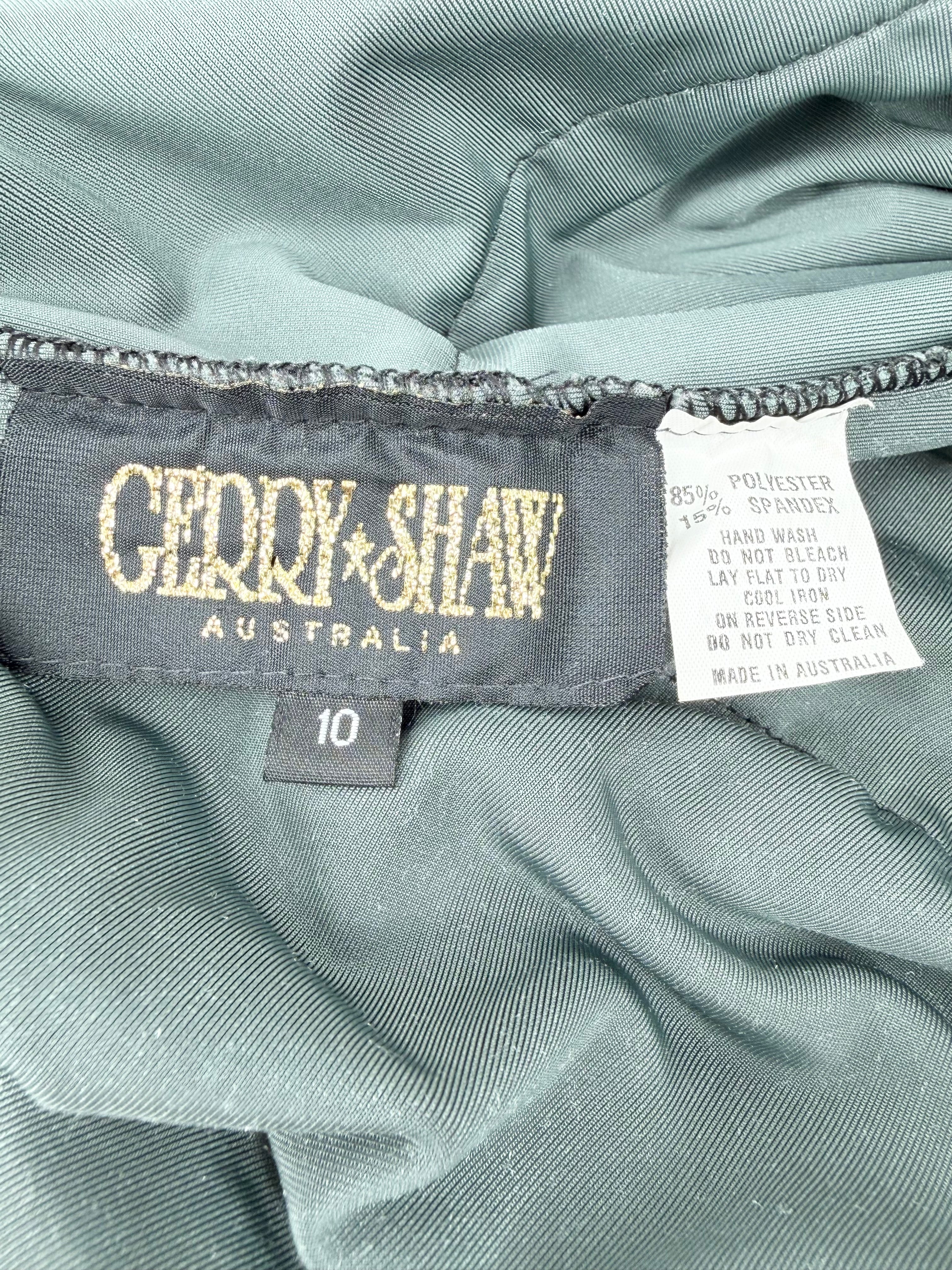 Gerry Shaw Pine Green & Black Lace & Velvet Maxi Dress - AU10