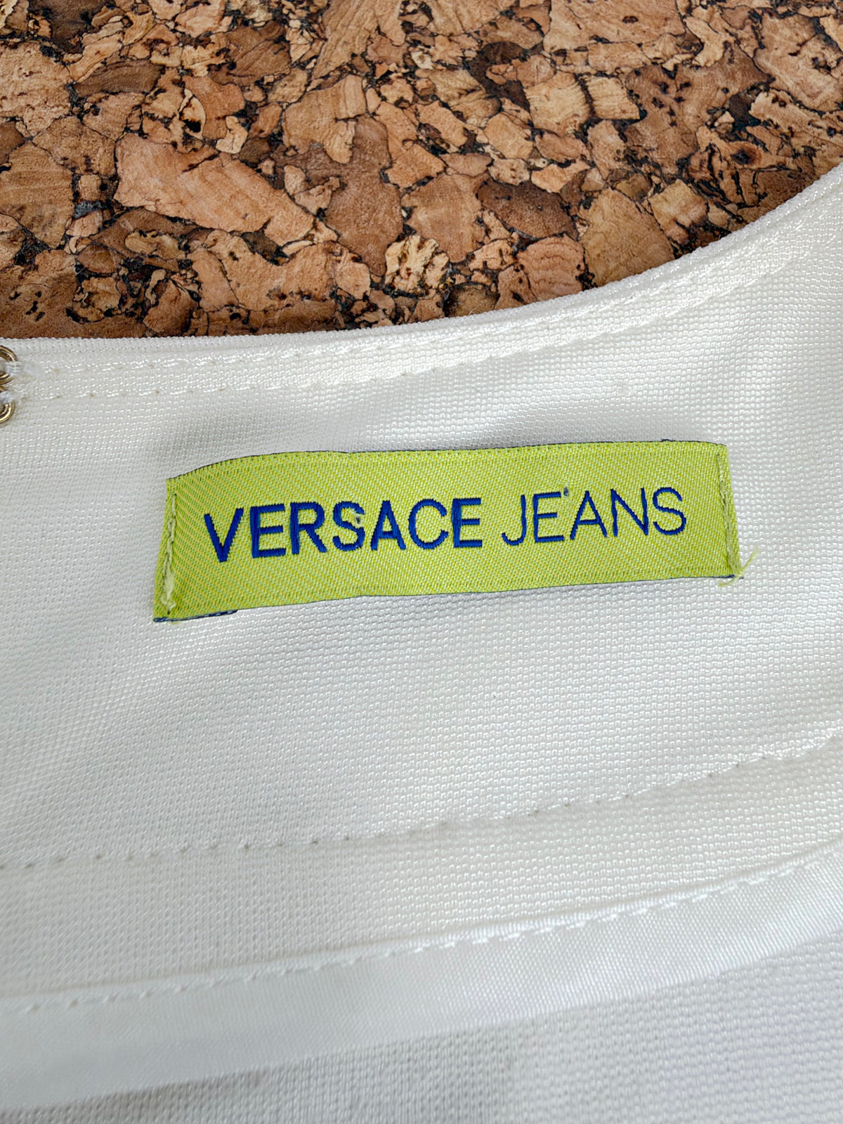 Versace Jeans Ivory Fitted Long Sleeve Bodycon Dress - AU10/12