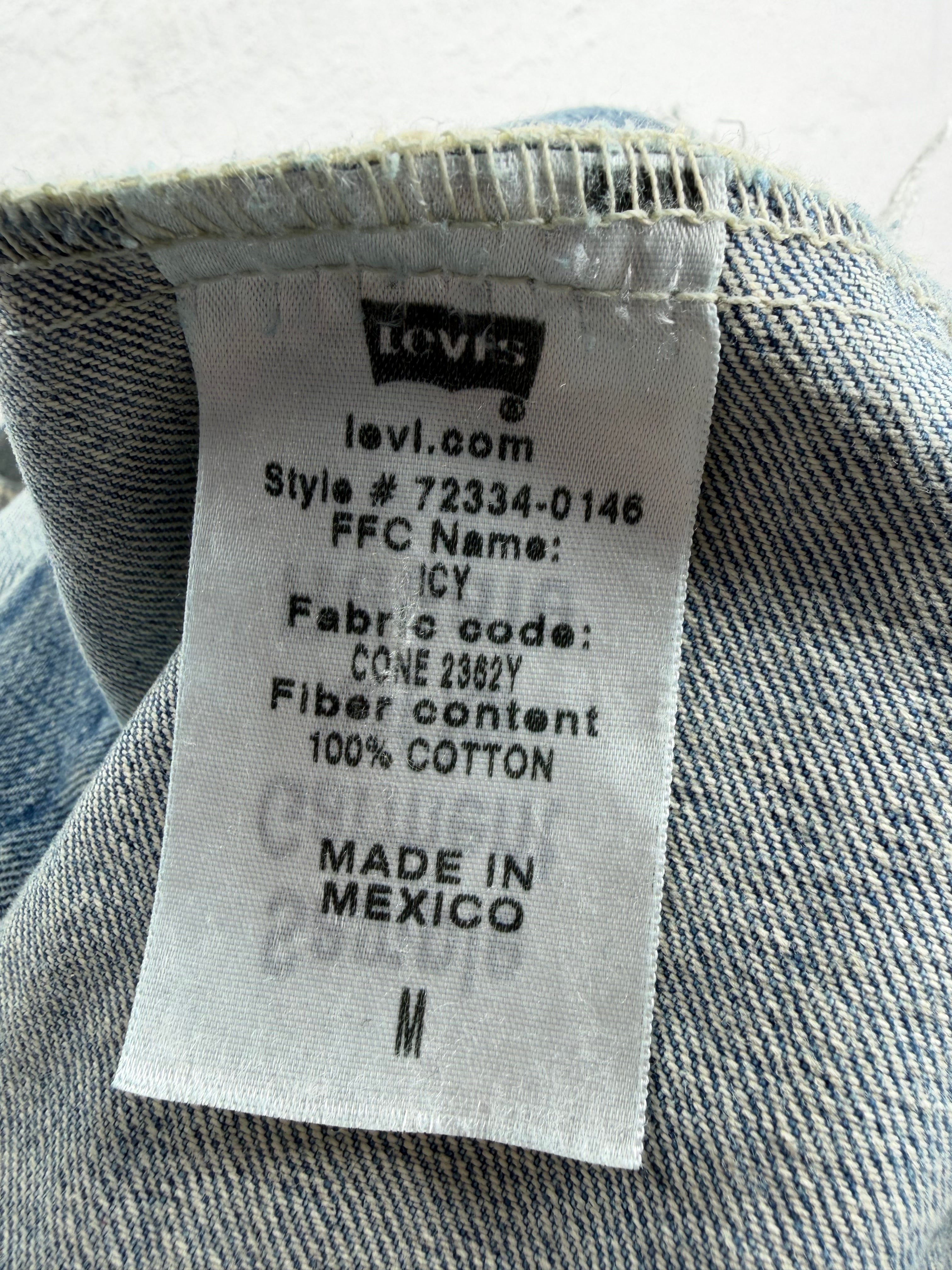 Levi's Pale Blue Denim Studded Vest - M