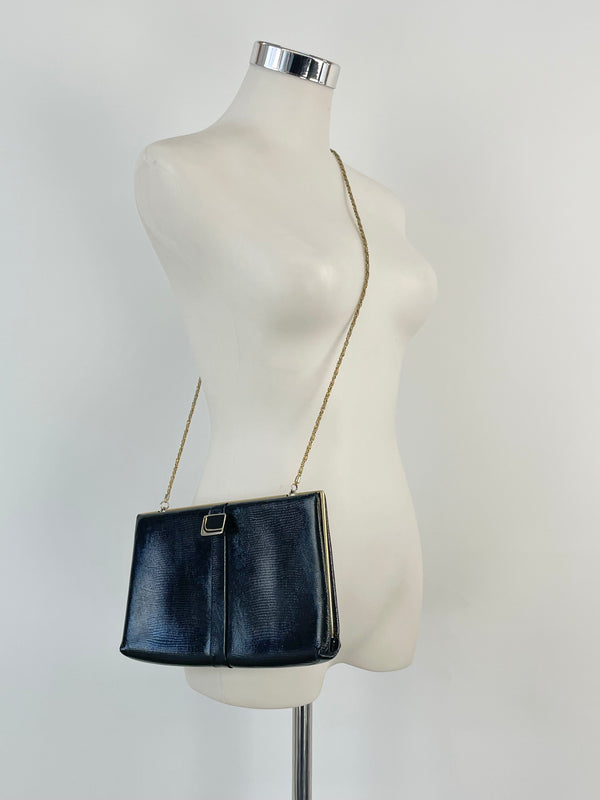 Oroton Vintage Grained Leather Evening Bag