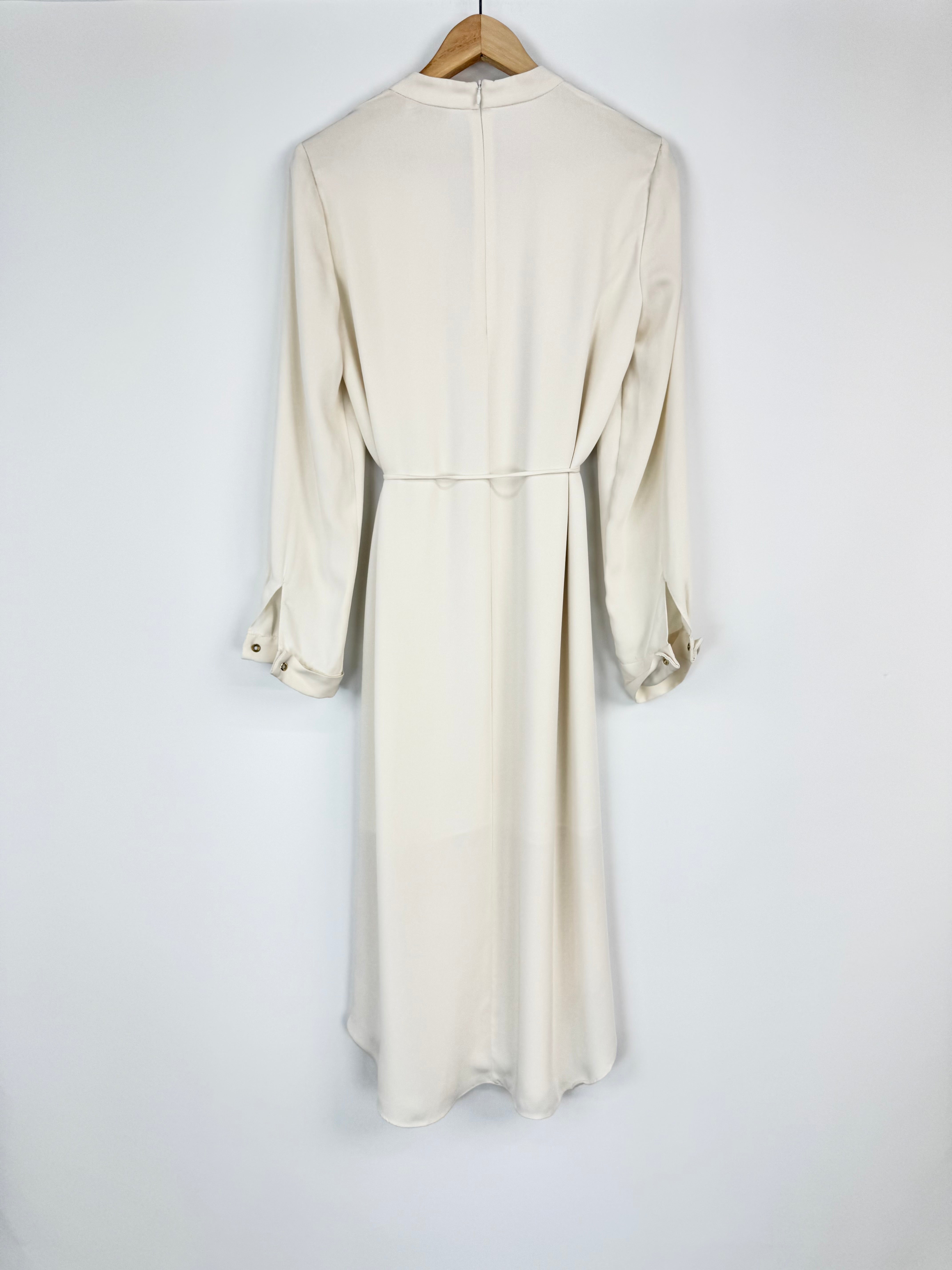 Zimmermann Cream Long Sleeve Tie Dress - AU8/10