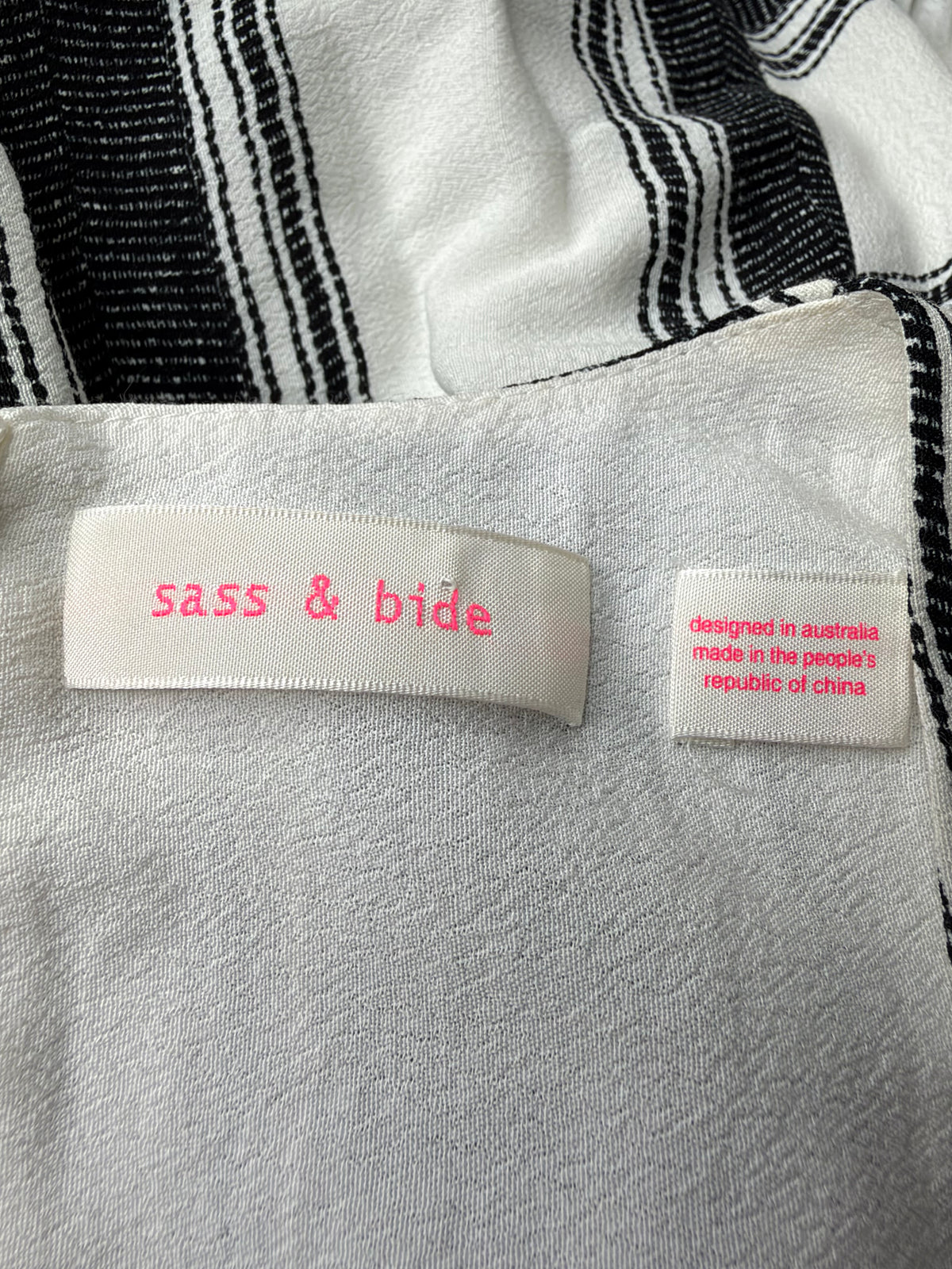 Sass & Bide 'Double Click' White & Black Striped Maxi Dress - AU8