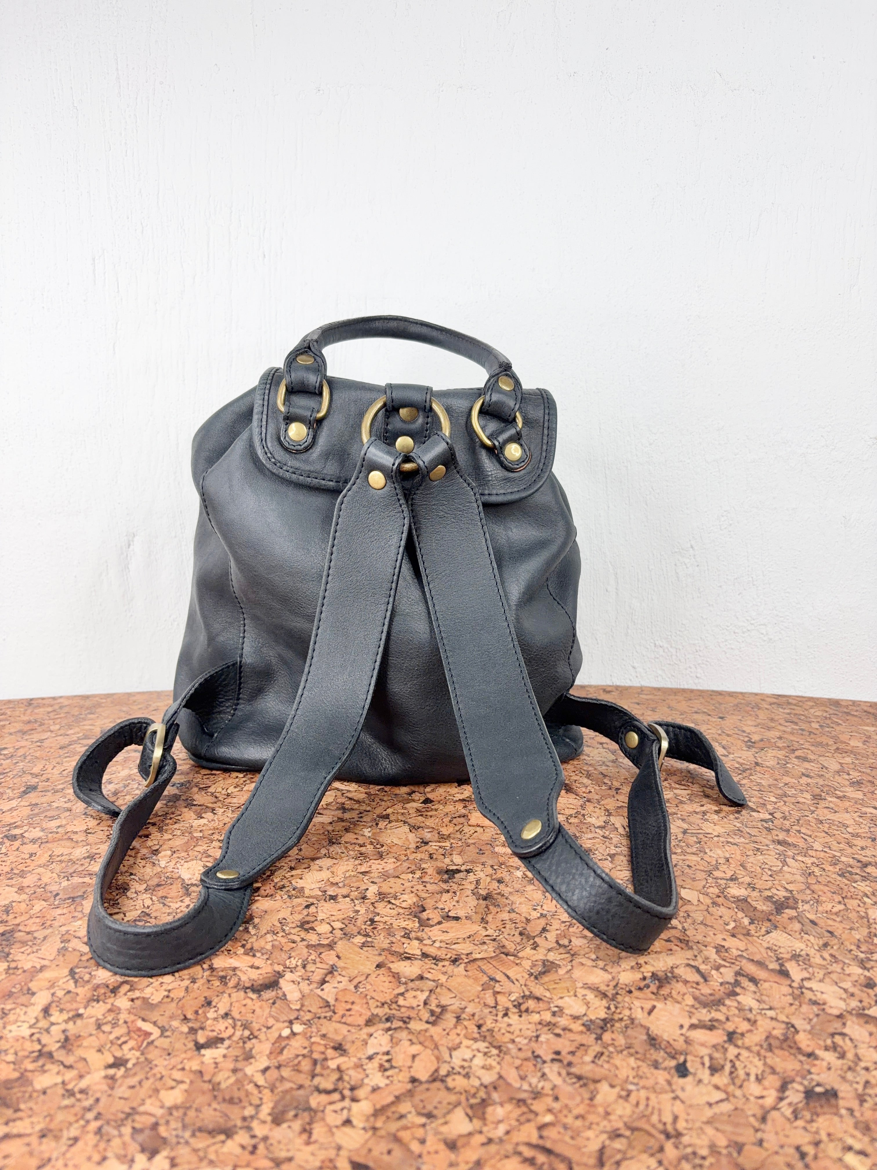 I Medici Leather Black Daypack Bag