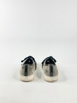 Lanvin Suede & Patent Leather Ash & Olive Sneakers - US8