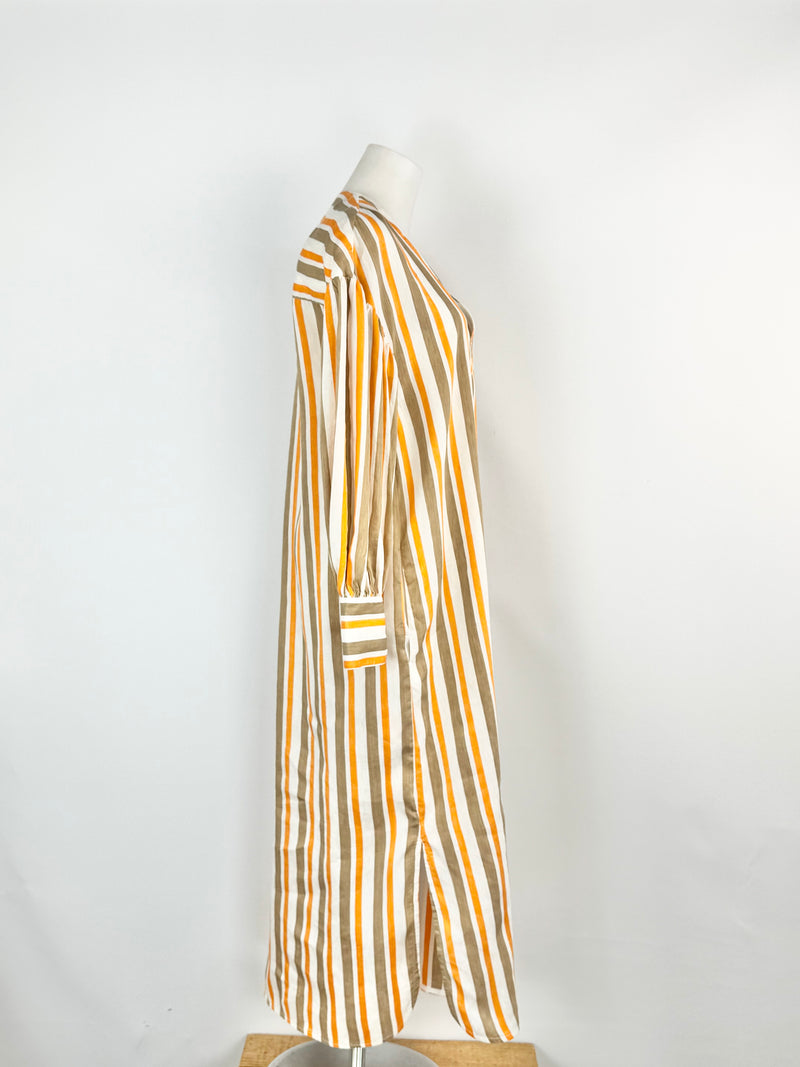 Lee Mathews Striped V-Neck Dress - AU8/10