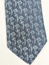 Vintage Pierre Balmain Paris Navy Blue Floral Silk tie