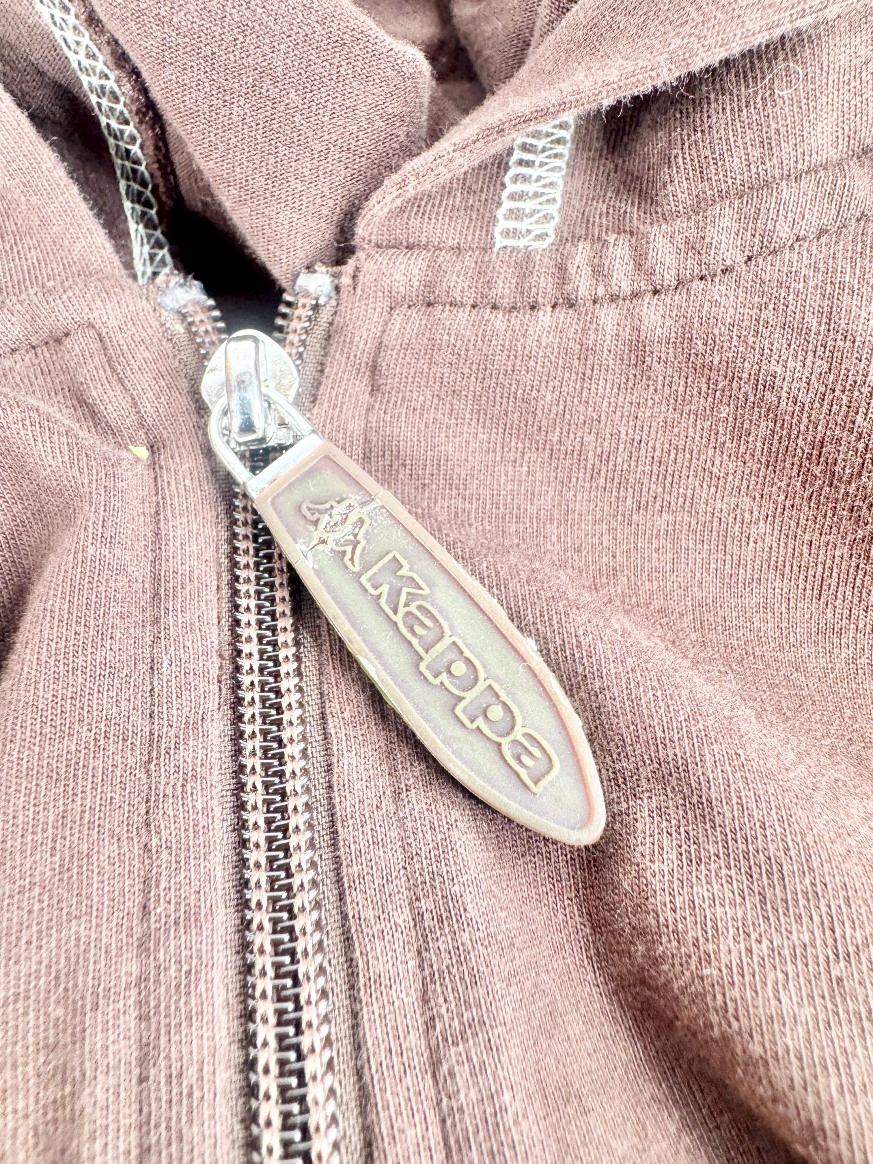 Kappa Brown Hooded Zippered Sweatshirt - XL