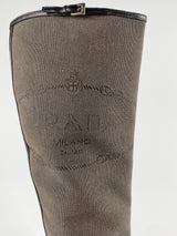 Prada Fabric Knee High Stiletto Boots - EU41