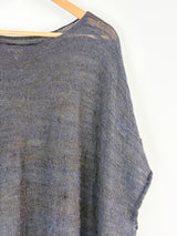 Eskandar Black Mohair & Merino Knit Poncho-Style Sweater - O/S
