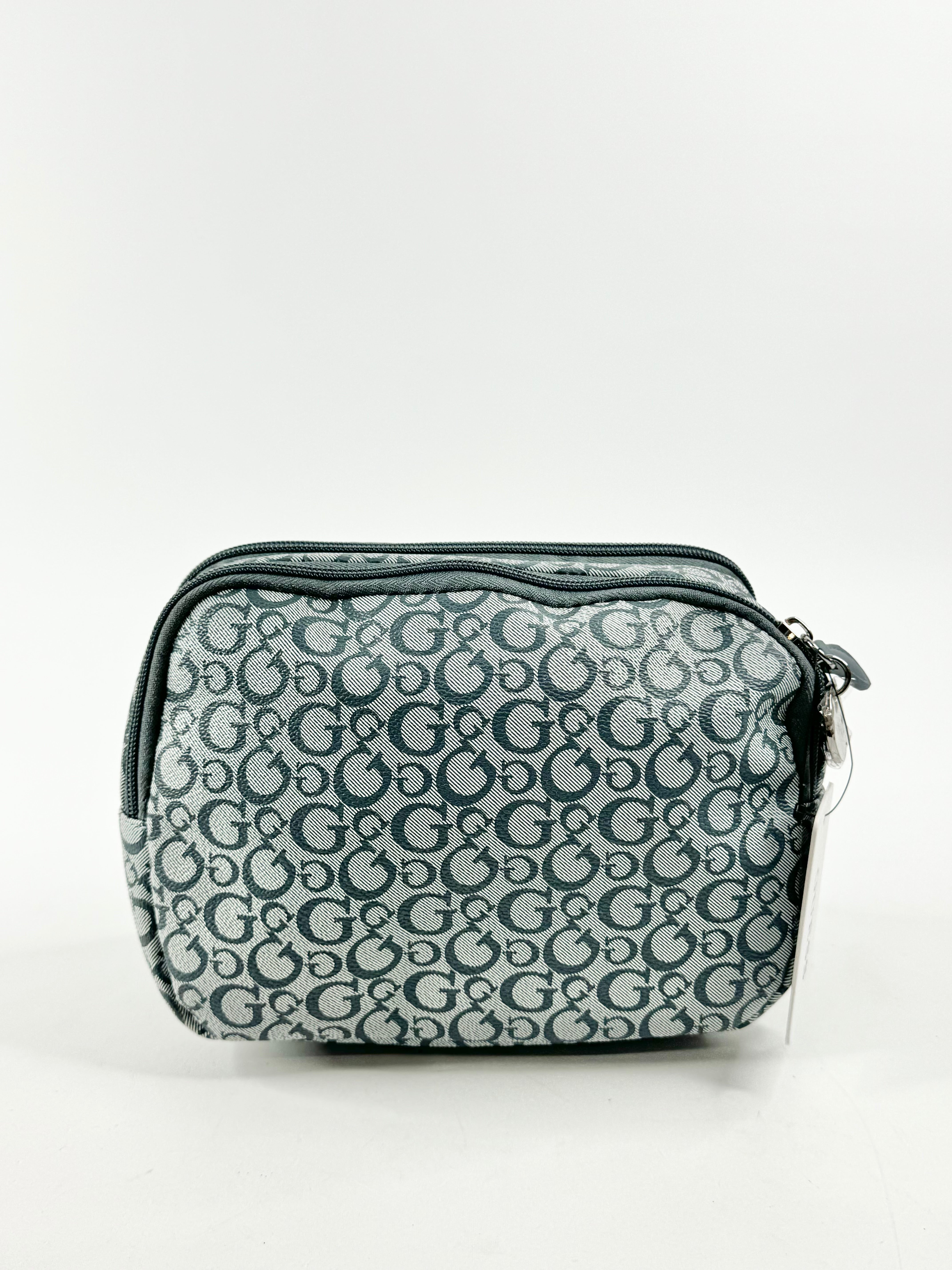 Guess 'Latham' Blue Monogram Cosmetics Bag NWT