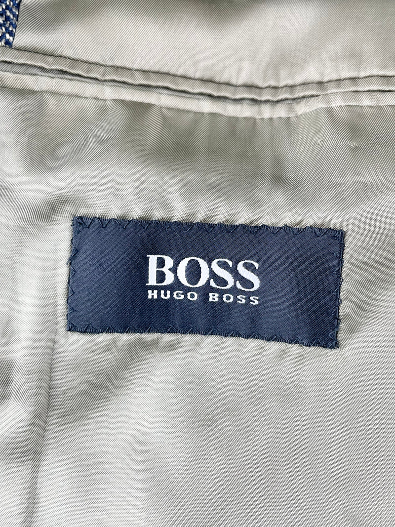 Hugo Boss Vintage Black & White Zigzag Wool Jacket - 48