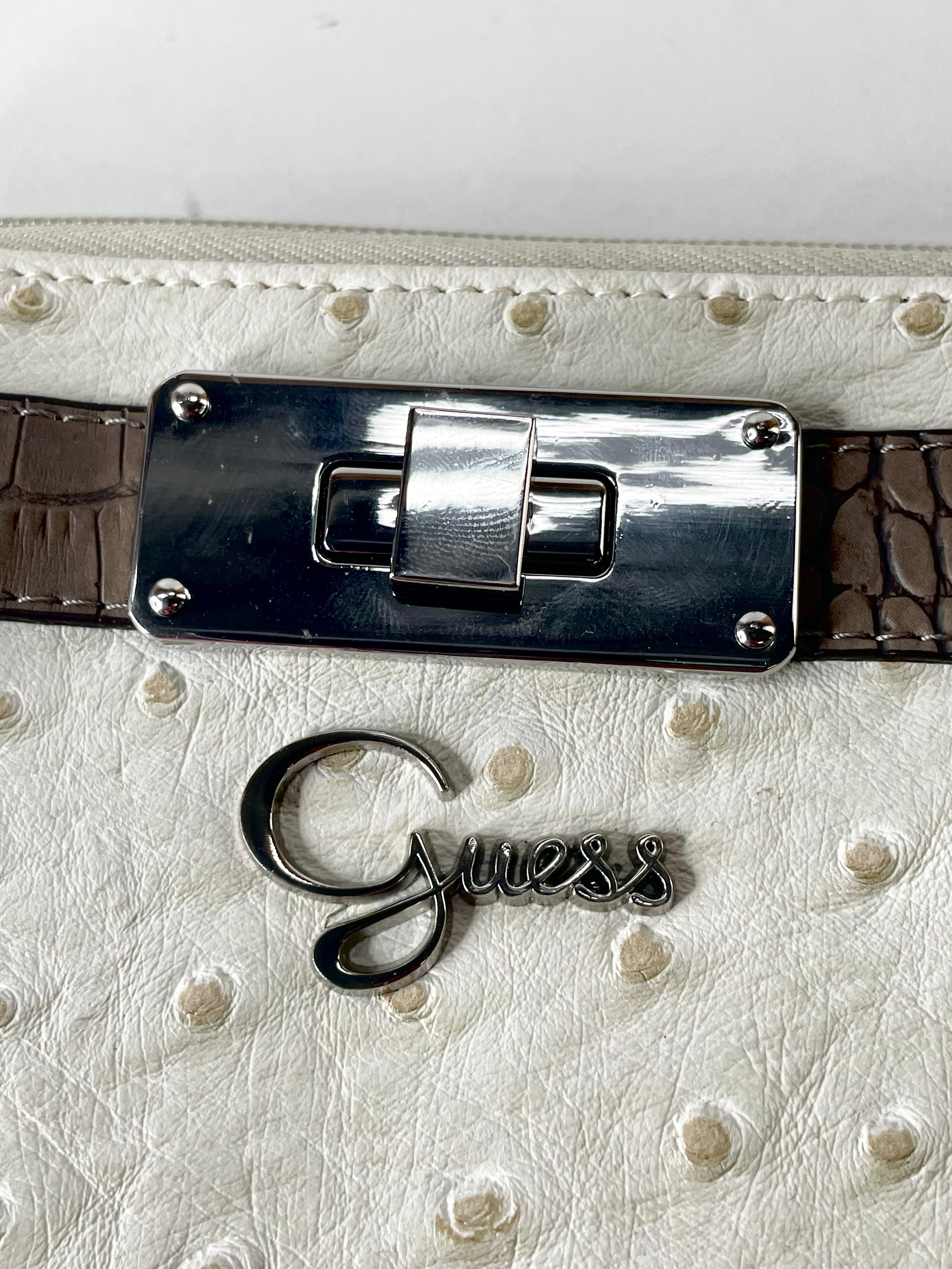 Guess Off-White Stud Texture Wristlet