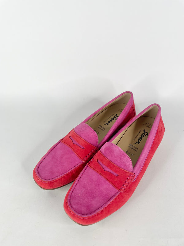 Sioux Red & Pink Suede 'Corbina' Moccasin - EU36