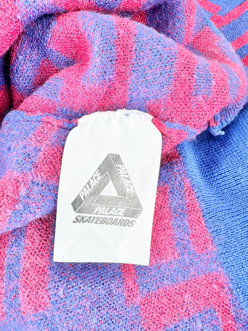 Palace Blue & Pink Vintage Style Wool & Acrylic Jumper - AU10