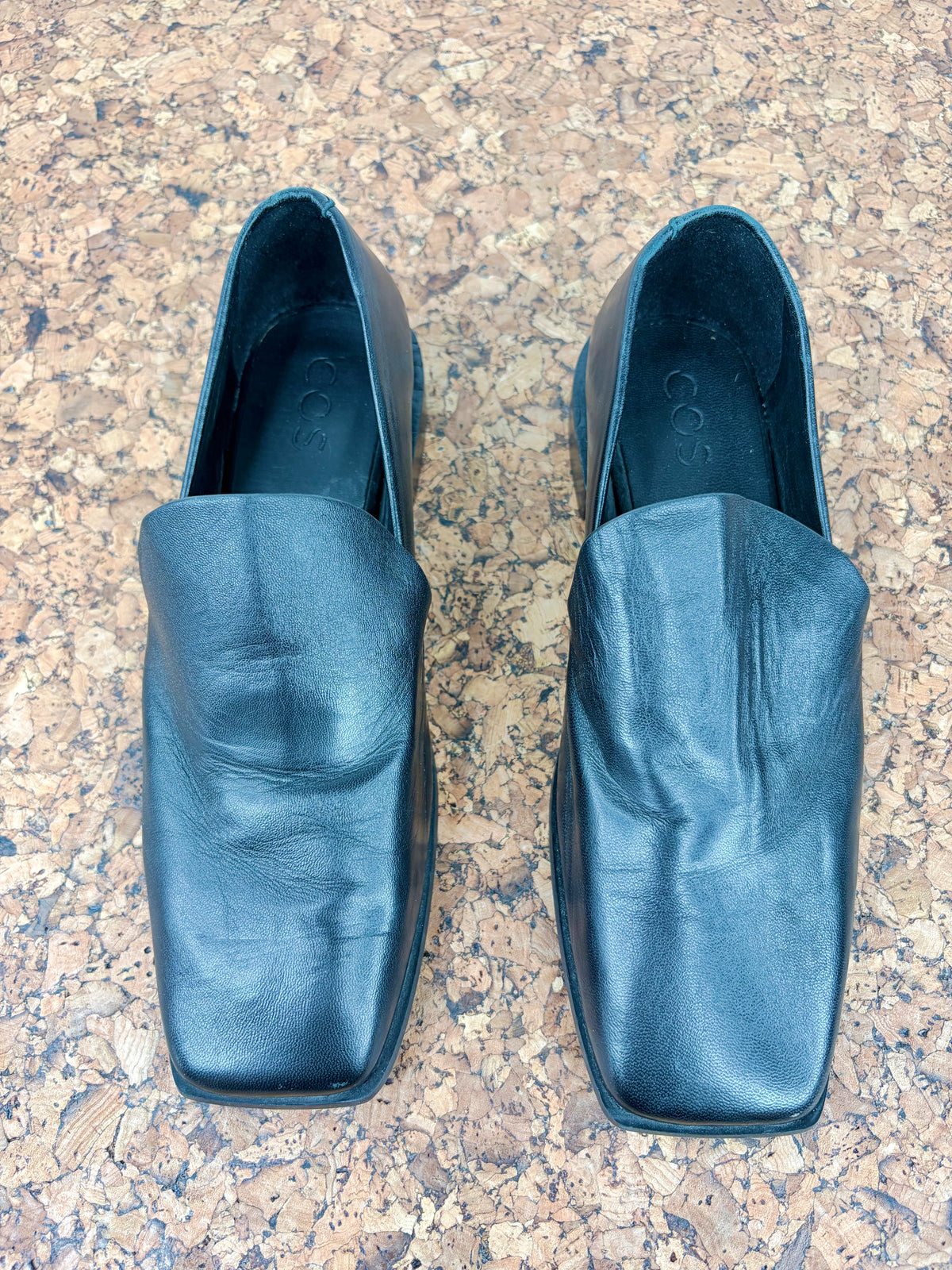 Cos Sleek Black Leather Loafers - EU38