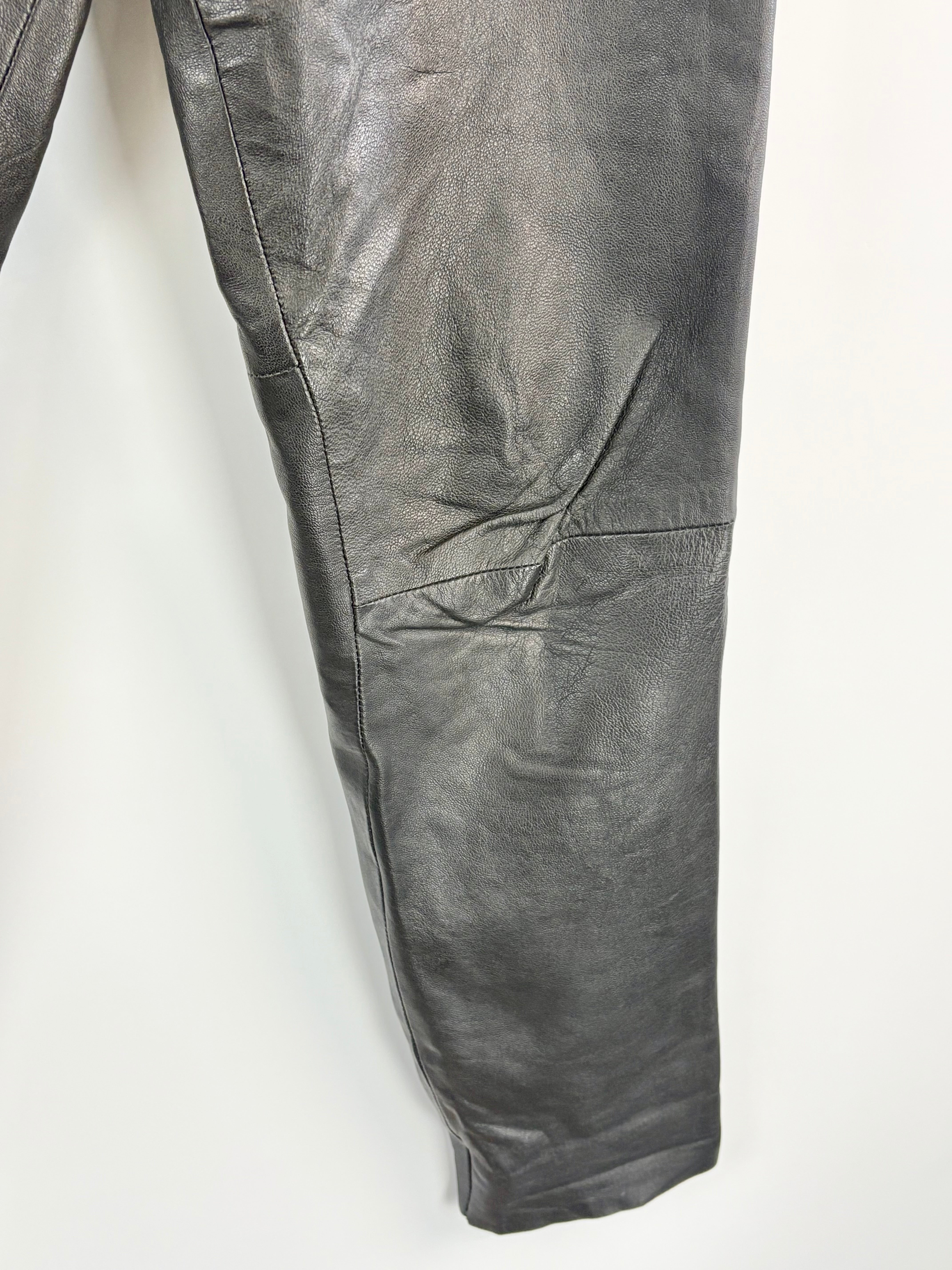 Vintage Black Leather Balloon-Leg Pants - AU8/10