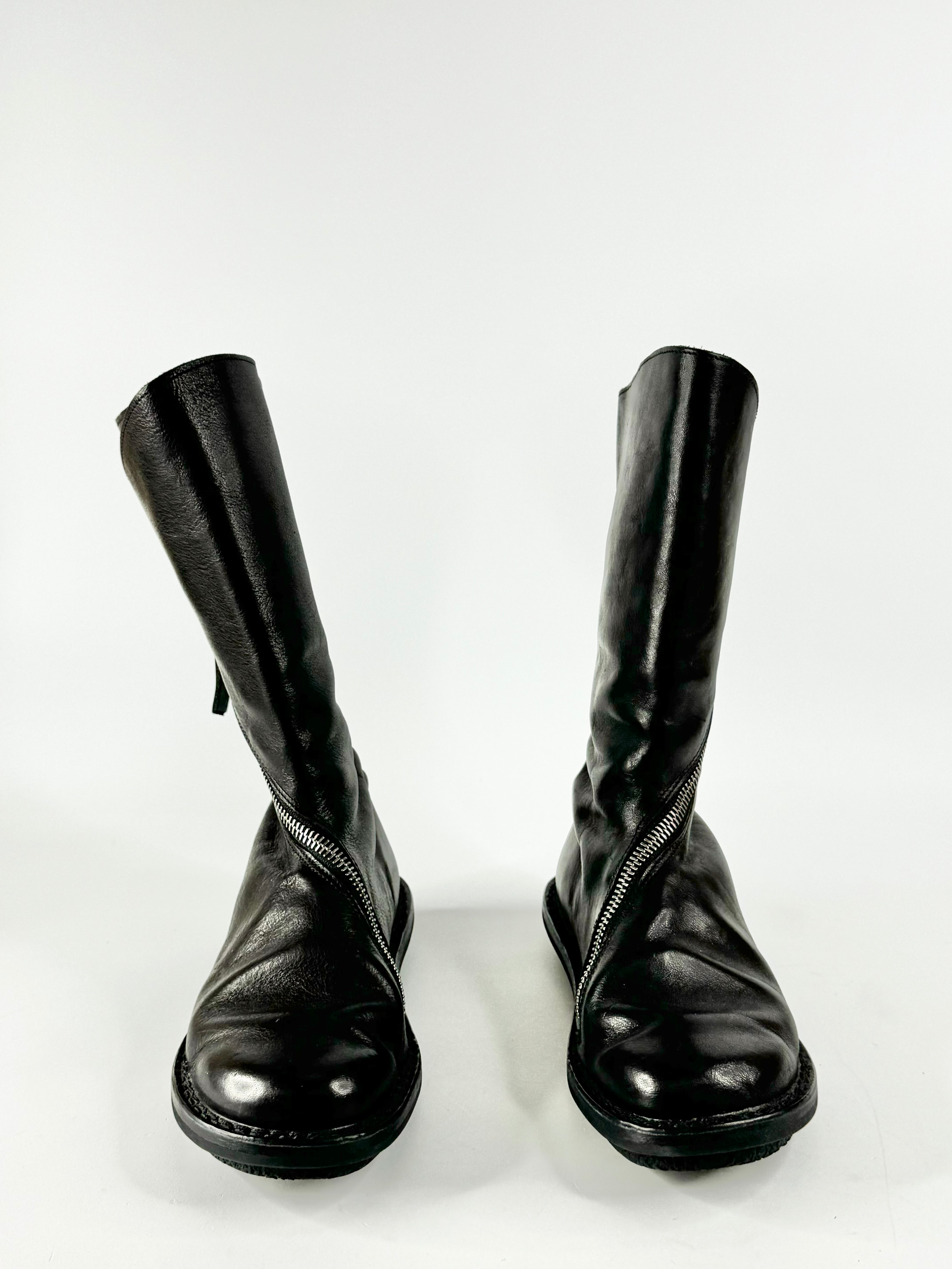 Trippen Black Zipper Calf Boots - EU38