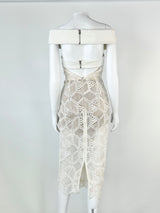 Asilio 'Nadia' White & Beige Lace Dress - AU8