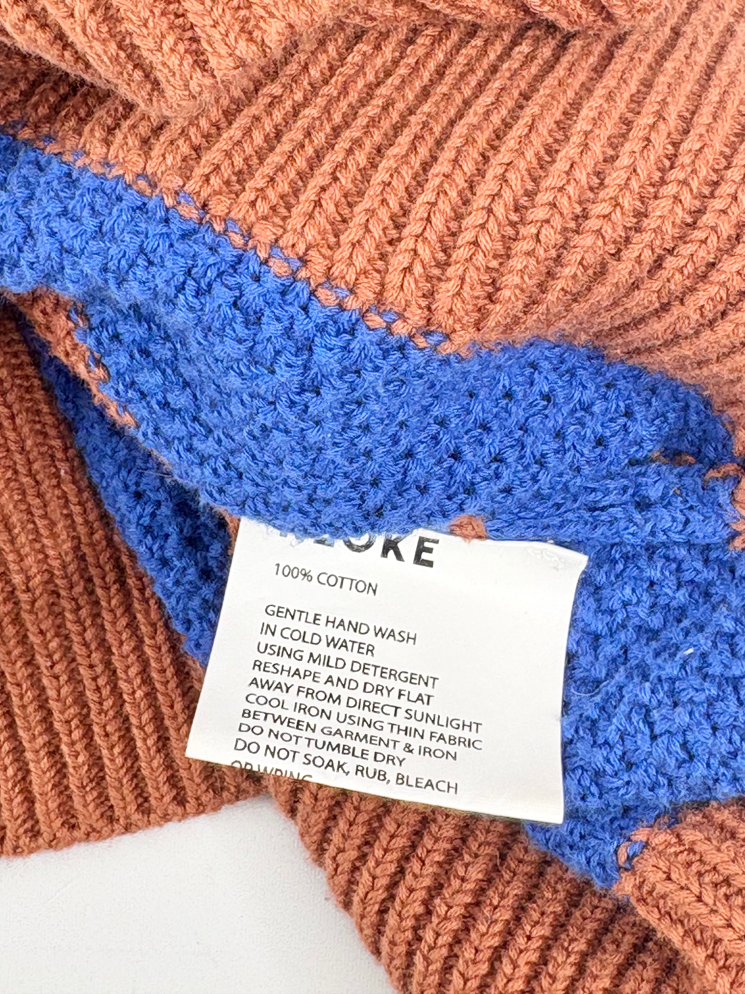Kloke Rust & Cobalt Sleeveless Knit Sweater - AU12