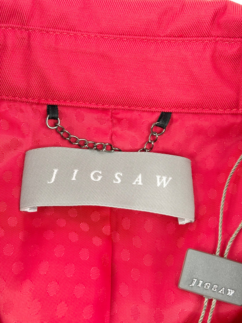 Jigsaw Red Double-Breasted Trench Coat - AU8