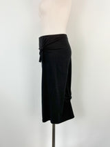 Helmut Lang Stretchy Black Knot-Detail Midi Skirt - AU8