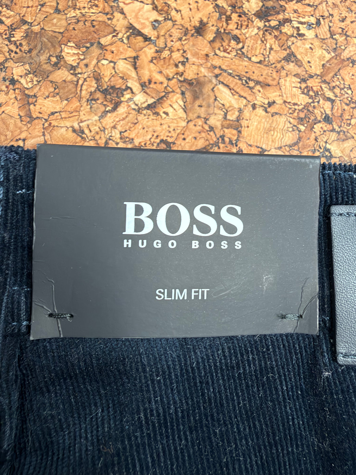 Boss Hugo Boss Navy Corduroy Slim Fit 'Delaware' Slacks - 34/32
