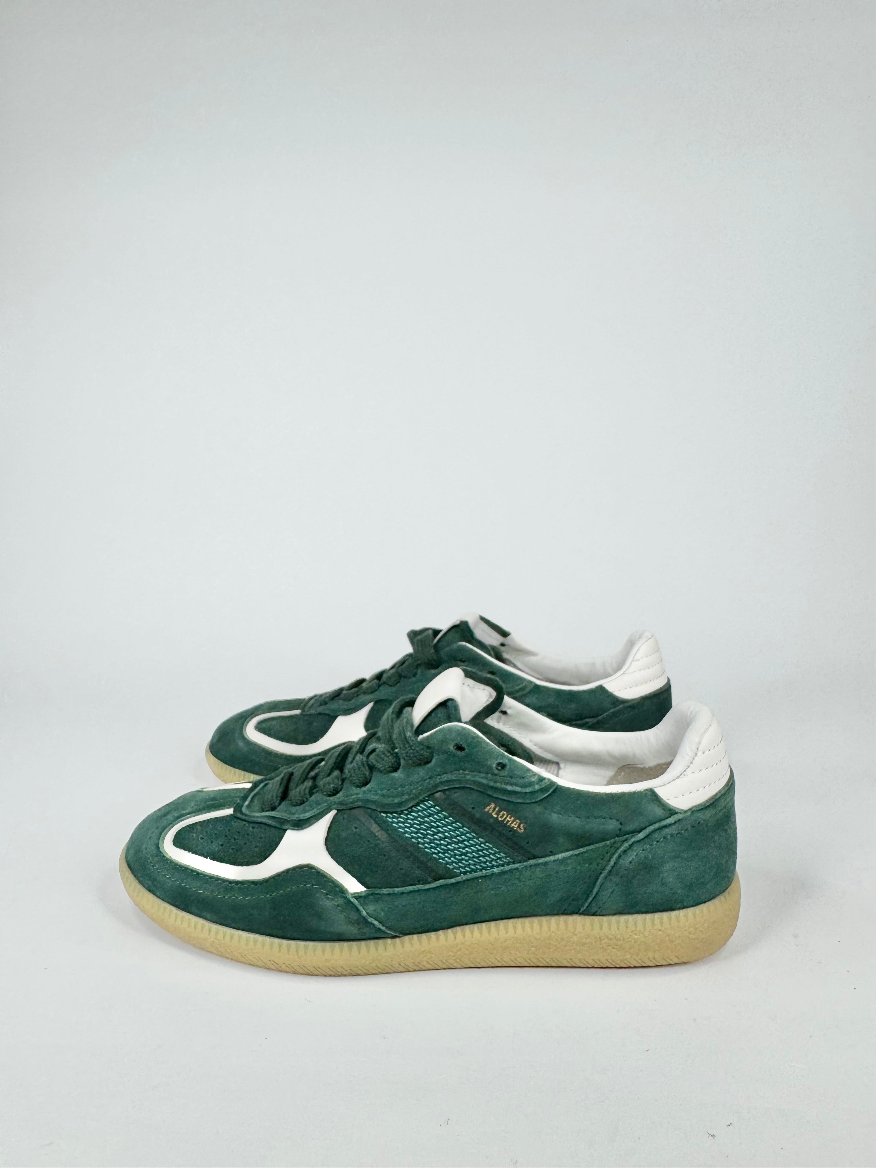 Alohas Forest Green & White 'Rife' Sneakers - EU36