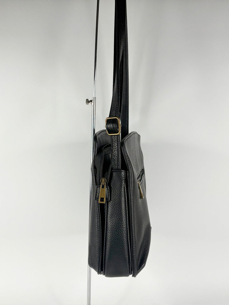 Cosgrove & Beasley Black Grained PU Shoulder Bag