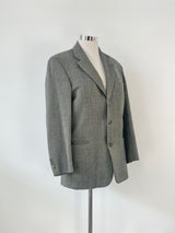 Hugo Boss Vintage Black & White Zigzag Wool Jacket - 48