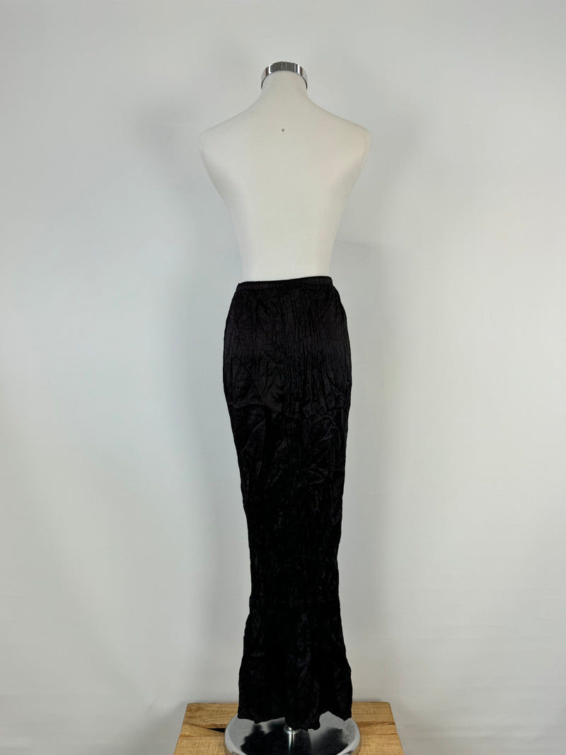 Jean Jones Black Crinkle Maxi Skirt - AU10