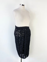 Vintage Donna Karen New York Black Lace Pencil Skirt - AU10