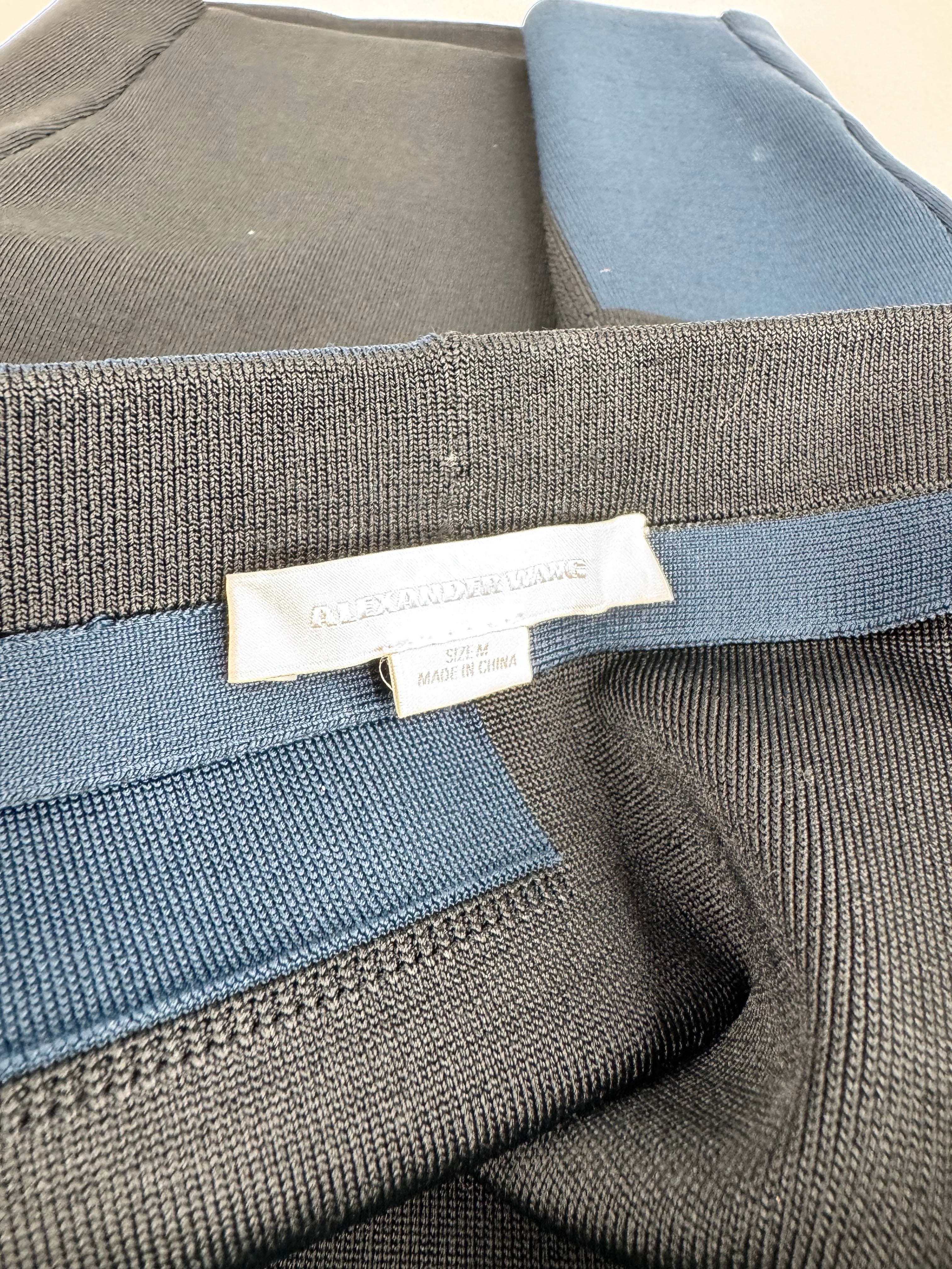 Alexander Wang Black & Navy Colour Block Pencil Skirt - AU10