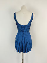 Pepa Pombo Cobalt Gathered-Pleat Singlet Top - AU8